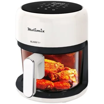 Fritadeira Elétrica Molomix GlassFry MAF-37-VD 1.200 watts 3.7 Litros 127V ~ 60Hz - Beige Preto