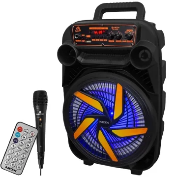 Caixa de Som MOX MO-S805T 8" 20 watts RMS com Bluetooth USB FM - Preta
