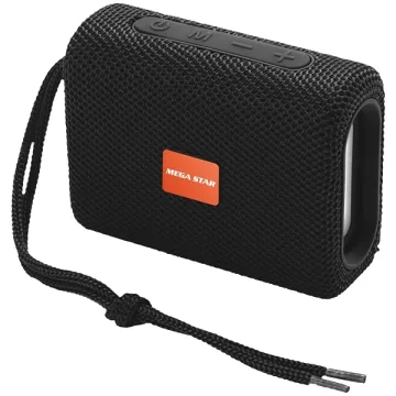 Speaker Megastar HY01BTN 5 watts com Bluetooth Rádio FM USB Micro SD - Preto
