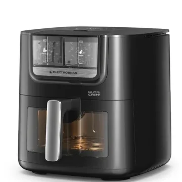 Fritadeira Elétrica Electrobas Nutri Cheff EBAF-75-OW com dos Dispensadores Hybridspray 1.800 watts 7.5 Litros 220 - 240V ~ 50 60Hz - Preta Prata
