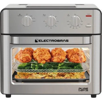 Forno Elétrico + Fritadeira Elétrica Electrobras Pure Cheff 28 EBHAF-28 de 28 Litros com Espeto 220 - 240V ~ 50 60Hz - Prata