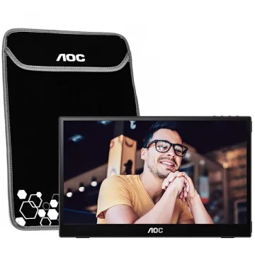 Monitor Portátil AOC 16T3E de 15.6" Full HD 60Hz 4 ms GTG com USB-C