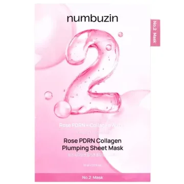 Máscara Facial Hidratante Numbuzin No.2 Rose PDRN Collagen Plumping  - 1 Unidade