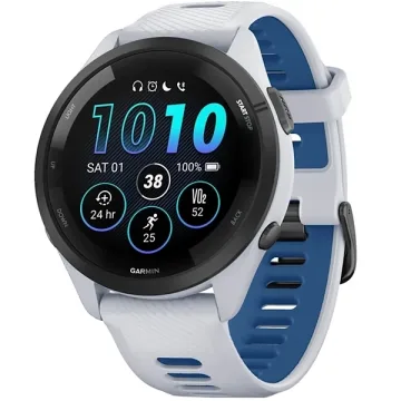 Relógio Garmin Forerunner 265 010-02810 com GPS Wi-Fi - Branco Azul