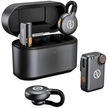 Microfone Sem Fio Hollyland LARK M2S Combo com USB-C Lightning - Space Gray (Anatel)