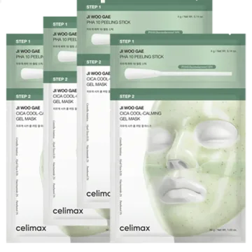 Máscara Facial Celimax JI Woo Gae Cica PHA Peel - 4 Unidades