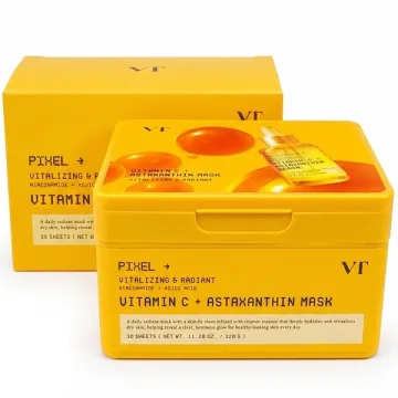 Máscara Facial VT Cosmetics Vitamin C + Astaxanthin - 30 Unidades