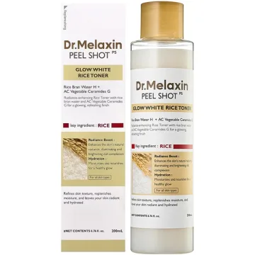Tônico Facial Dr.Melaxin Peel Shot Glow White Rice Toner de 200 ml