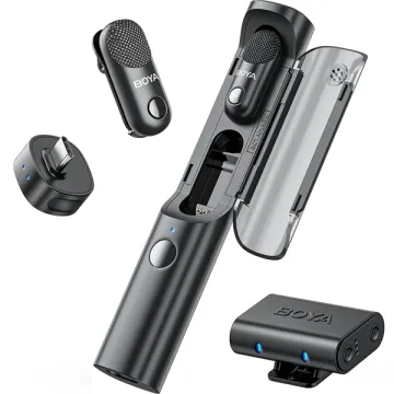 Microfone Sem Fio para Smartphone Boya Magic-03 com USB-C - Preto (Anatel)