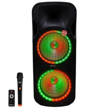 Caixa de Som MOX MO-D1553 2 de 15" 100 watts com Bluetooth USB FM - Preta