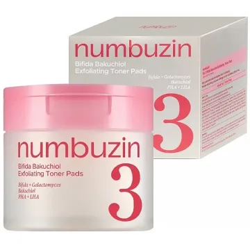 Almofadas Tônicas Numbuzin No.3 Bifida Bakuchiol Exfoliating de 70 Unidades