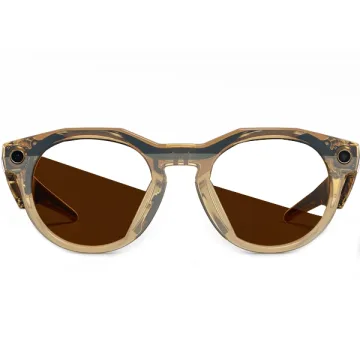 Óculos Inteligente Transitions Oakley Meta HSTN 00W8002 com Câmera e Speaker - Light Curry Brown