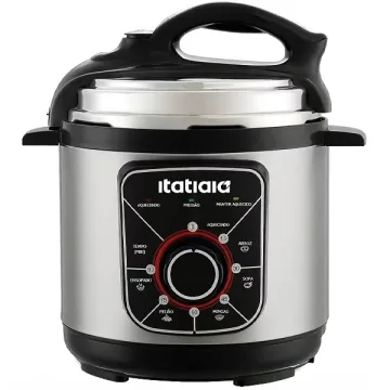 Panela de Pressão Elétrica Itatiaia Essencial PPESS2001 700 watts 3 Litros 220V ~ 50 60Hz - Prata Preta
