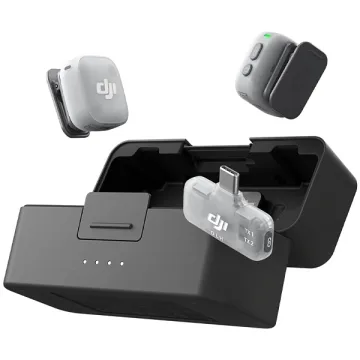 Microfone Sem Fio DJI MIC MINI 2 com USB-C - Preto Branco Transparente (Anatel)