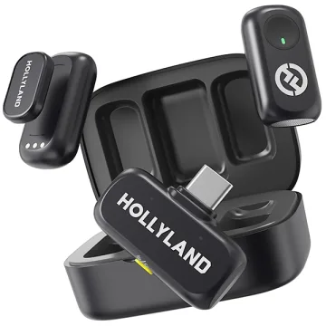 Microfone Sem Fio para Smartphone Hollyland LARK A1 Duo com USB-C - Space Gray (Anatel)