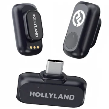 Microfone Sem Fio para Smartphone Hollyland LARK A1 Mini Duo com USB-C - Space Gray (Anatel)