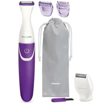 Depilador Philips Bikini Trimmer BRT383 50 a Pilha - Branco Roxo