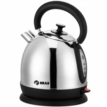 Chaleira Elétrica Krab KBT2L 1.850 watts 2 Litros 220 - 240V ~ 50 60Hz - Prata Preto