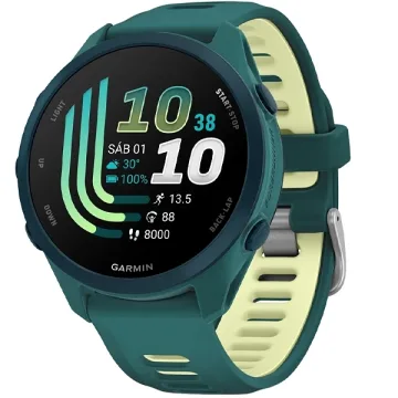 Relógio Garmin Forerunner 170 Music 010-03920 43 mm com GPS Bluetooth - Teal Green Citron