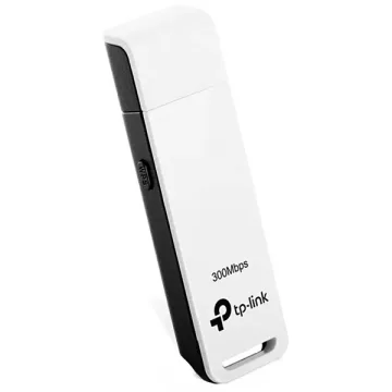 Adaptador USB Wireless TP-Link TL-WN821N 300 Mbps em 2.4GHz - Branco Preto