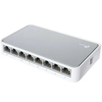 Switch TP-Link TL-SF1008D com 8 Portas Ethernet de 10 100 Mbps - Branco Cinza