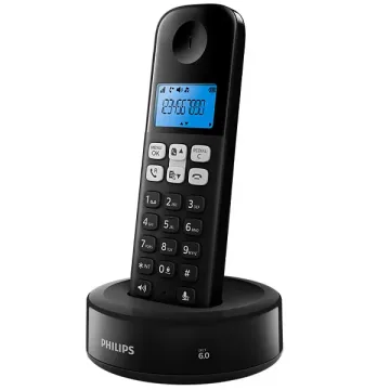 Telefone Sem Fio Philips D131 D1311B 77 com Identificador de Chamadas - Preto