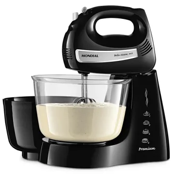Batedeira Mondial Bella Massa Inox Premium B-23-NP 4 Velocidades + Turbo 500 watts 220V ~ 50 60 Hz - Preta
