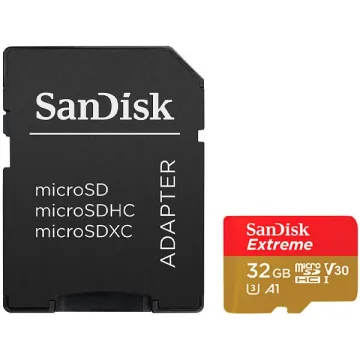 Cartão de Memória Micro SD de 32GB SanDisk Extreme SDSQXAF-032G-GN6AA - Vermelho Dourado