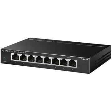 Switch TP-Link TL-SG108 com 8 Portas Ethernet de 10 100 1000 Mbps - Preto