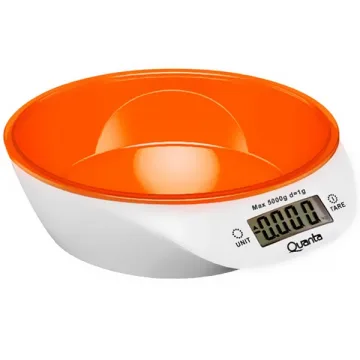 Balança Digital para Cozinha Quanta QTBLC9000 para até 5 kg - Branca Laranja