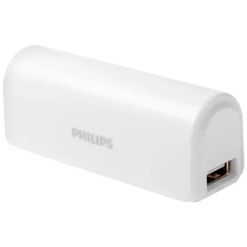 Carregador Portátil Philips DLP2600 10 2.600 mAh Saída USB - Branco