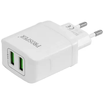 Adaptador de Tomada Prosper P-5502 2 USB de 30 watts - Branco