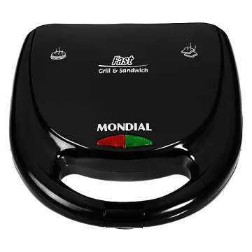 Sanduicheira e Grill Mondial Fast Grill S-12 750 watts 127V ~ 60Hz- Preta